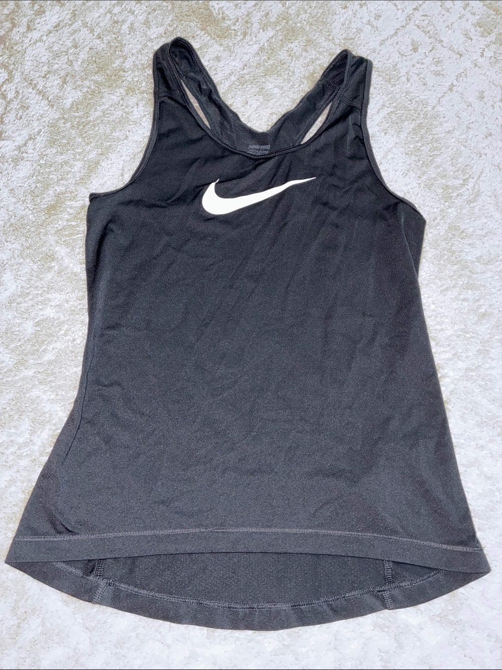 Nike Women’s Black Tank Top with White Swoosh